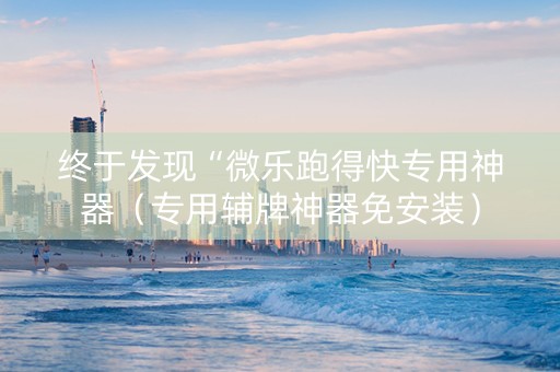 终于发现“微乐跑得快专用神器（专用辅牌神器免安装）