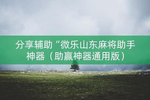分享辅助“微乐山东麻将助手神器（助赢神器通用版）