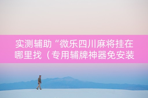实测辅助“微乐四川麻将挂在哪里找（专用辅牌神器免安装）
