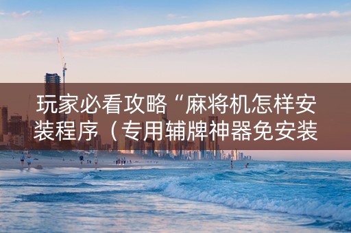 玩家必看攻略“麻将机怎样安装程序（专用辅牌神器免安装）