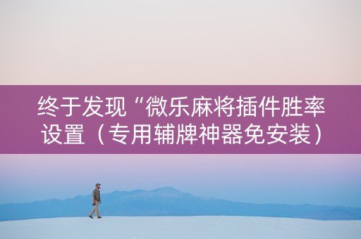 终于发现“微乐麻将插件胜率设置（专用辅牌神器免安装）