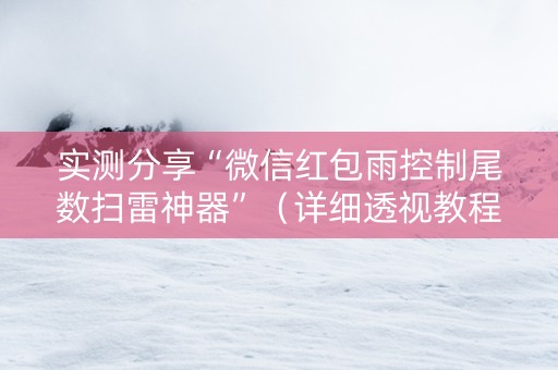 实测分享“微信红包雨控制尾数扫雷神器”（详细透视教程）-哔哩哔哩