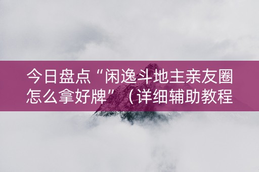 今日盘点“闲逸斗地主亲友圈怎么拿好牌”（详细辅助教程）-哔哩哔哩
