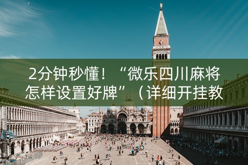 2分钟秒懂！“微乐四川麻将怎样设置好牌”（详细开挂教程）-哔哩哔哩
