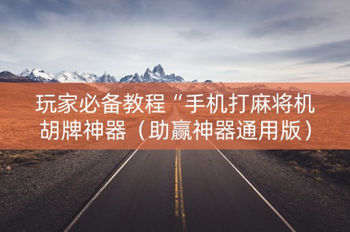 玩家必备教程“手机打麻将机胡牌神器（助赢神器通用版）
