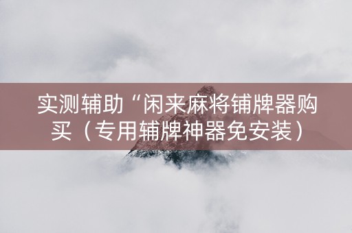 实测辅助“闲来麻将铺牌器购买（专用辅牌神器免安装）