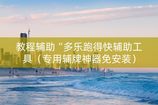 教程辅助“多乐跑得快辅助工具（专用辅牌神器免安装）