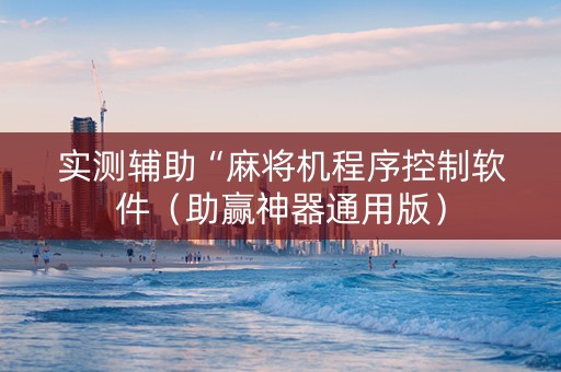 实测辅助“麻将机程序控制软件（助赢神器通用版）
