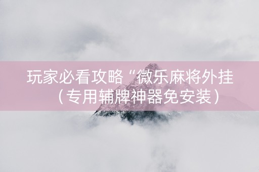 玩家必看攻略“微乐麻将外挂（专用辅牌神器免安装）