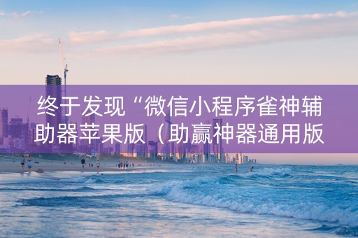 终于发现“微信小程序雀神辅助器苹果版（助赢神器通用版）