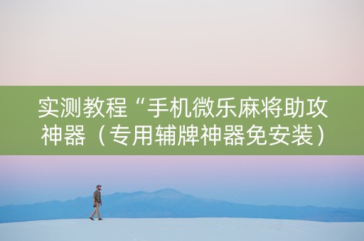实测教程“手机微乐麻将助攻神器（专用辅牌神器免安装）