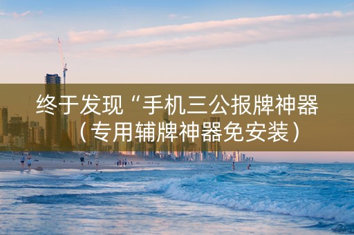 终于发现“手机三公报牌神器（专用辅牌神器免安装）