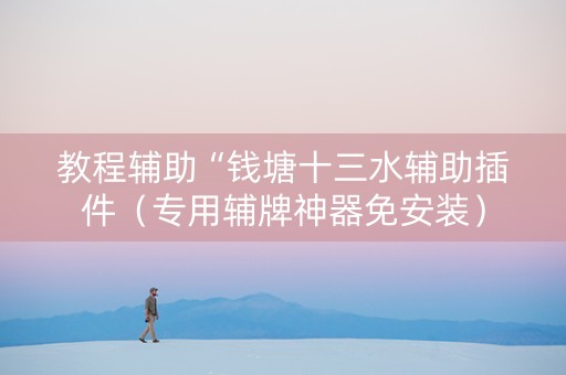 教程辅助“钱塘十三水辅助插件（专用辅牌神器免安装）