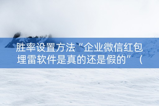 胜率设置方法“企业微信红包埋雷软件是真的还是假的”（详细透视教程）-哔哩哔哩