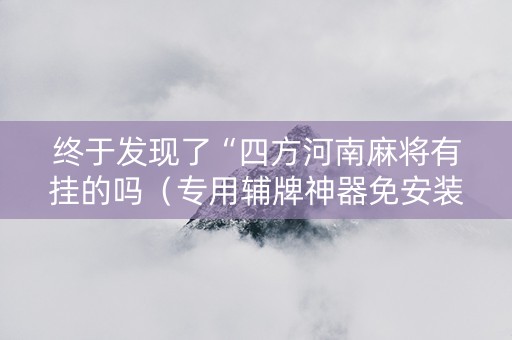 终于发现了“四方河南麻将有挂的吗（专用辅牌神器免安装）