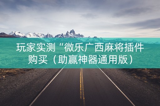玩家实测“微乐广西麻将插件购买（助赢神器通用版）