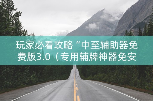 玩家必看攻略“中至辅助器免费版3.0（专用辅牌神器免安装）