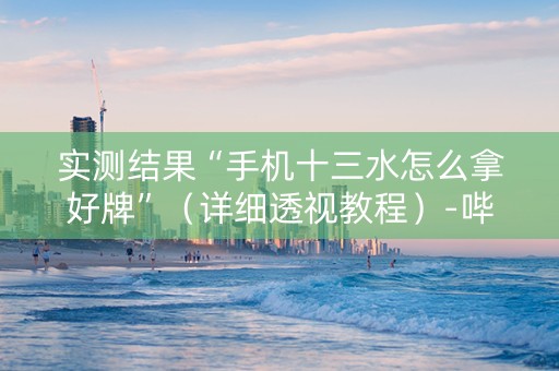 实测结果“手机十三水怎么拿好牌”（详细透视教程）-哔哩哔哩