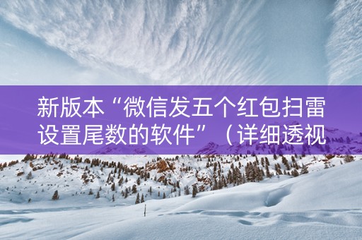 新版本“微信发五个红包扫雷设置尾数的软件”（详细透视教程）-哔哩哔哩