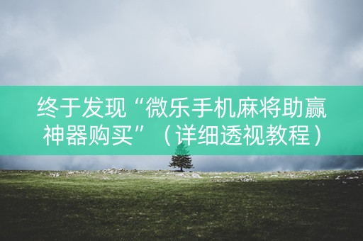 终于发现“微乐手机麻将助赢神器购买”（详细透视教程）-哔哩哔哩