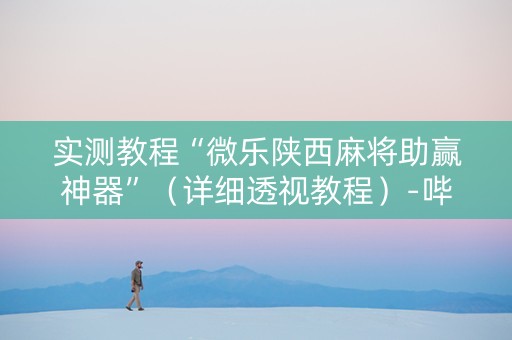 实测教程“微乐陕西麻将助赢神器”（详细透视教程）-哔哩哔哩