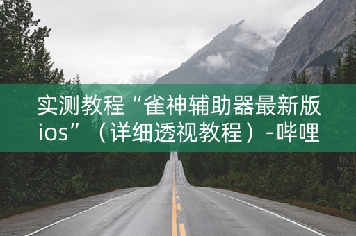 实测教程“雀神辅助器最新版ios”（详细透视教程）-哔哩哔哩