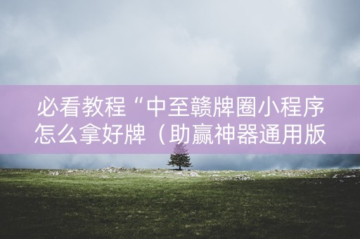 必看教程“中至赣牌圈小程序怎么拿好牌（助赢神器通用版）