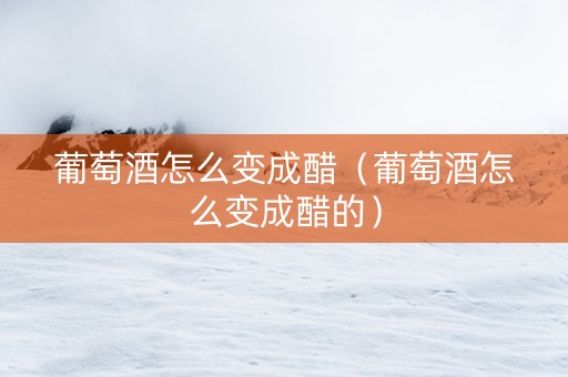葡萄酒怎么变成醋（葡萄酒怎么变成醋的）
