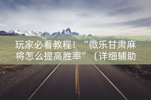 玩家必看教程！“微乐甘肃麻将怎么提高胜率”（详细辅助教程）-哔哩哔哩