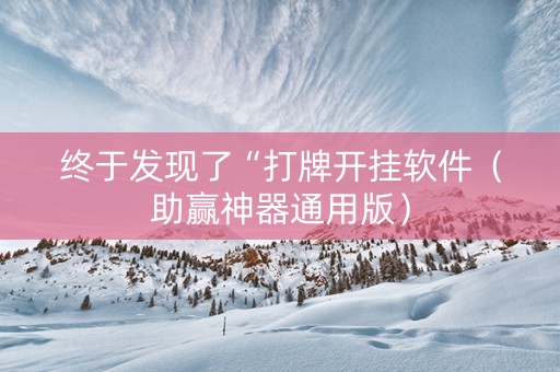 终于发现了“打牌开挂软件（助赢神器通用版）