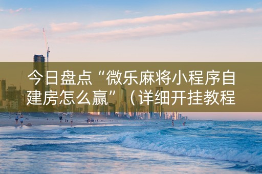 今日盘点“微乐麻将小程序自建房怎么赢”（详细开挂教程）-哔哩哔哩
