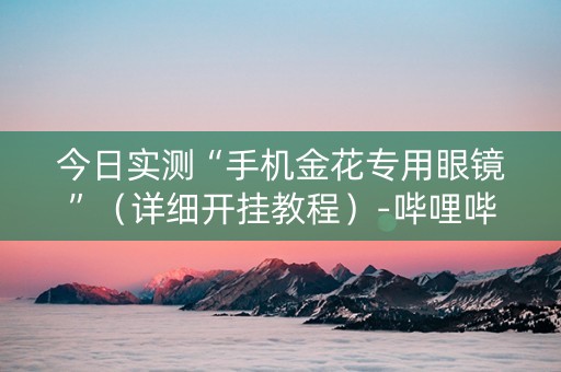 今日实测“手机金花专用眼镜”（详细开挂教程）-哔哩哔哩