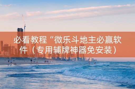 必看教程“微乐斗地主必赢软件（专用辅牌神器免安装）