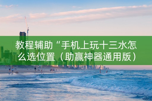 教程辅助“手机上玩十三水怎么选位置（助赢神器通用版）