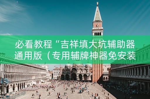 必看教程“吉祥填大坑辅助器通用版（专用辅牌神器免安装）