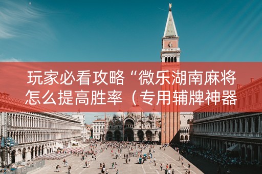 玩家必看攻略“微乐湖南麻将怎么提高胜率（专用辅牌神器免安装）