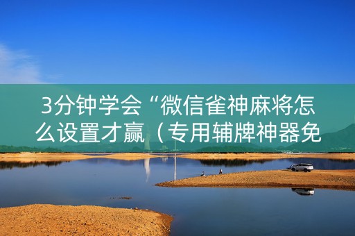 3分钟学会“微信雀神麻将怎么设置才赢（专用辅牌神器免安装）