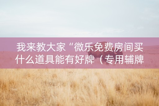 我来教大家“微乐免费房间买什么道具能有好牌（专用辅牌神器免安装）