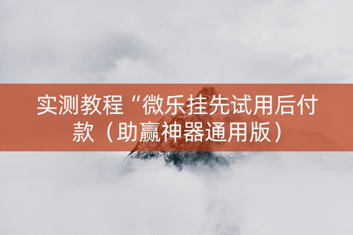 实测教程“微乐挂先试用后付款（助赢神器通用版）