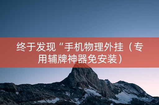 终于发现“手机物理外挂（专用辅牌神器免安装）