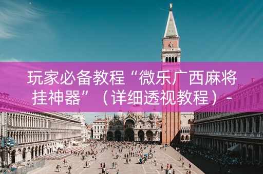 玩家必备教程“微乐广西麻将挂神器”（详细透视教程）-哔哩哔哩
