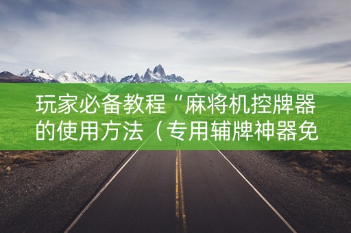 玩家必备教程“麻将机控牌器的使用方法（专用辅牌神器免安装）