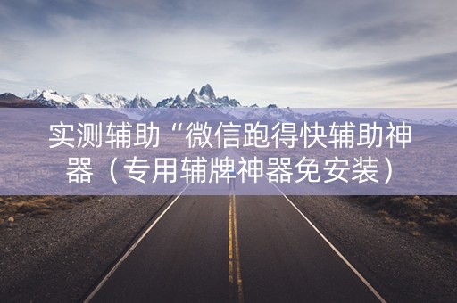 实测辅助“微信跑得快辅助神器（专用辅牌神器免安装）