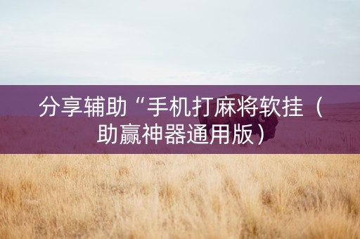分享辅助“手机打麻将软挂（助赢神器通用版）