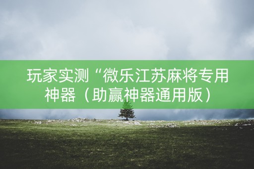 玩家实测“微乐江苏麻将专用神器（助赢神器通用版）