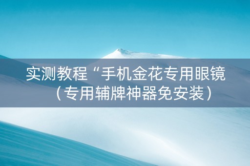 实测教程“手机金花专用眼镜（专用辅牌神器免安装）
