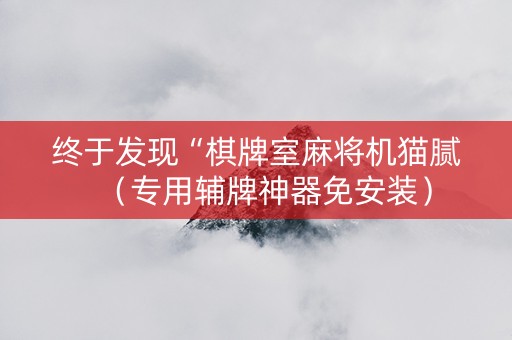 终于发现“棋牌室麻将机猫腻（专用辅牌神器免安装）