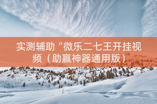 实测辅助“微乐二七王开挂视频（助赢神器通用版）