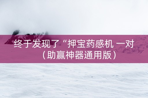 终于发现了“押宝药感机 一对（助赢神器通用版）