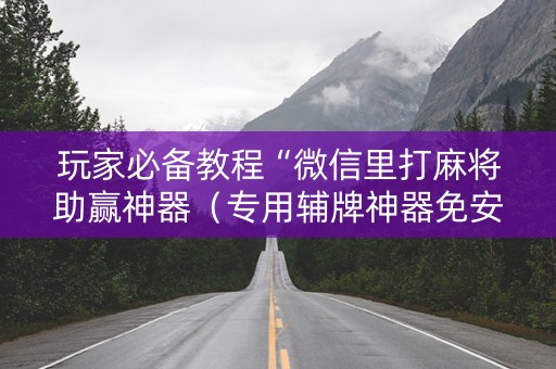 玩家必备教程“微信里打麻将助赢神器（专用辅牌神器免安装）